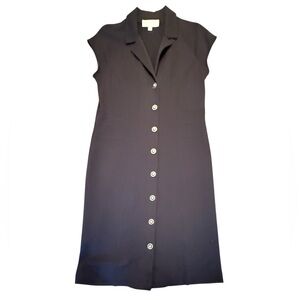 St John Vintage 90’s Capsleeve Black Sweater Midi Dress Size 10/Medium MSRP $795